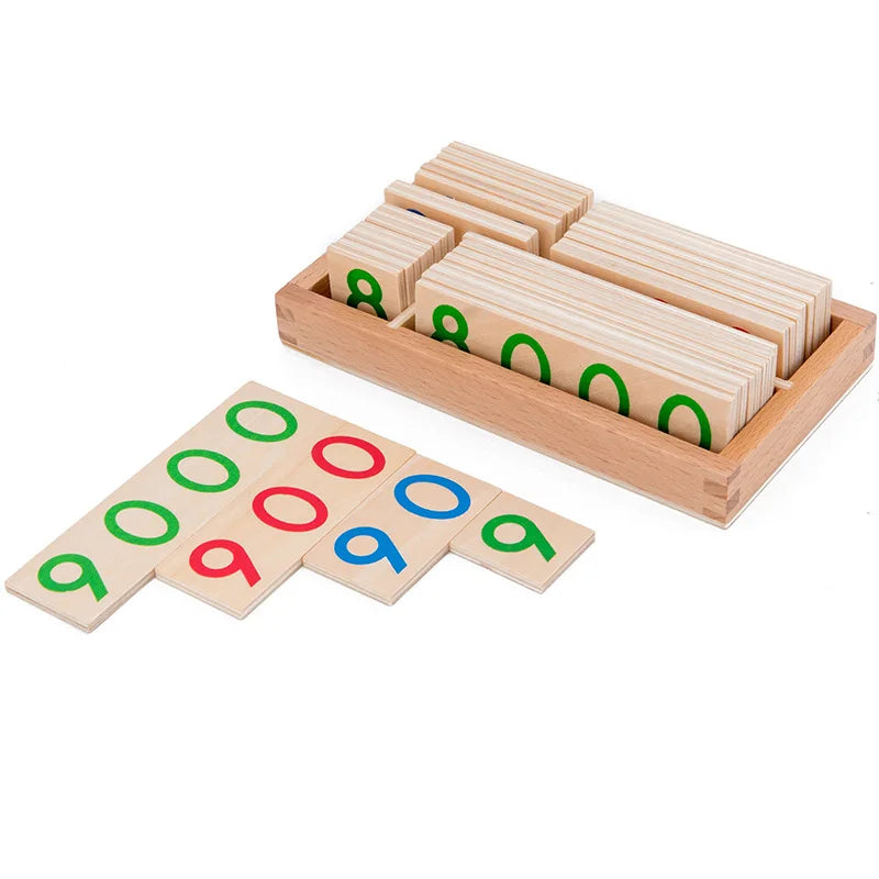 Wooden montessori numbers 1-9000 learning card math teaching aids preschool children early education educational toys