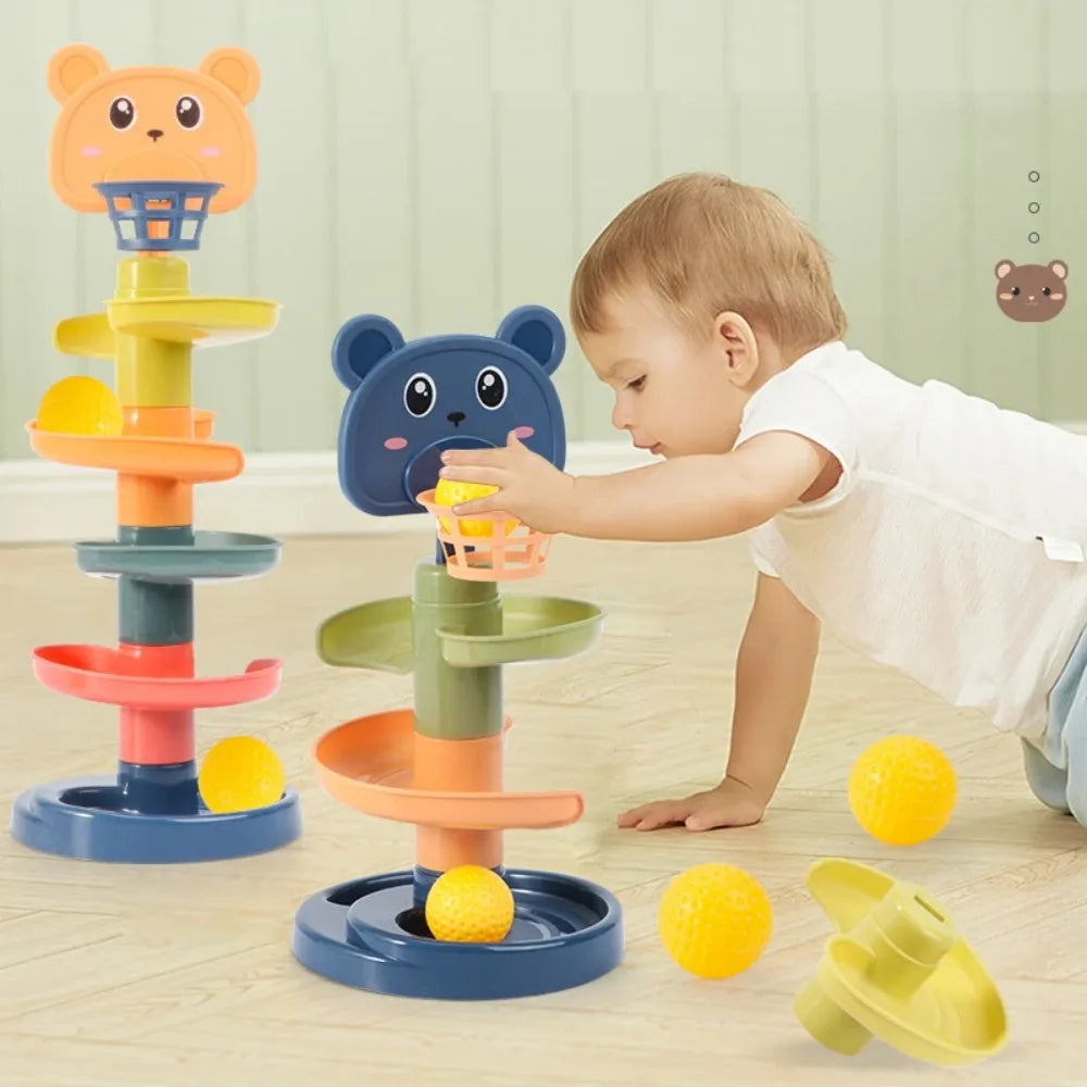 Montessori Toys Track Rolling Ball Push Pop Sliding Ball Early Education Toys Games Children Sensory Toy