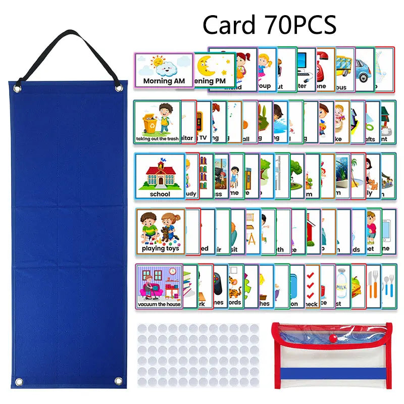 Kids Visual Schedule Montessori Toys Parish Learning Educational Time Activity Set Good Habits Training Games