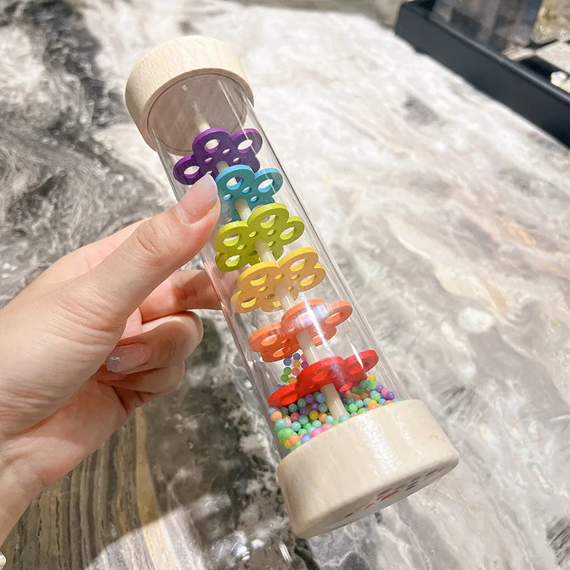 Early Learning Rain Sound Simulator Toy for Babies and Toddlers Musical Rattle and Percussion Teaching Aid