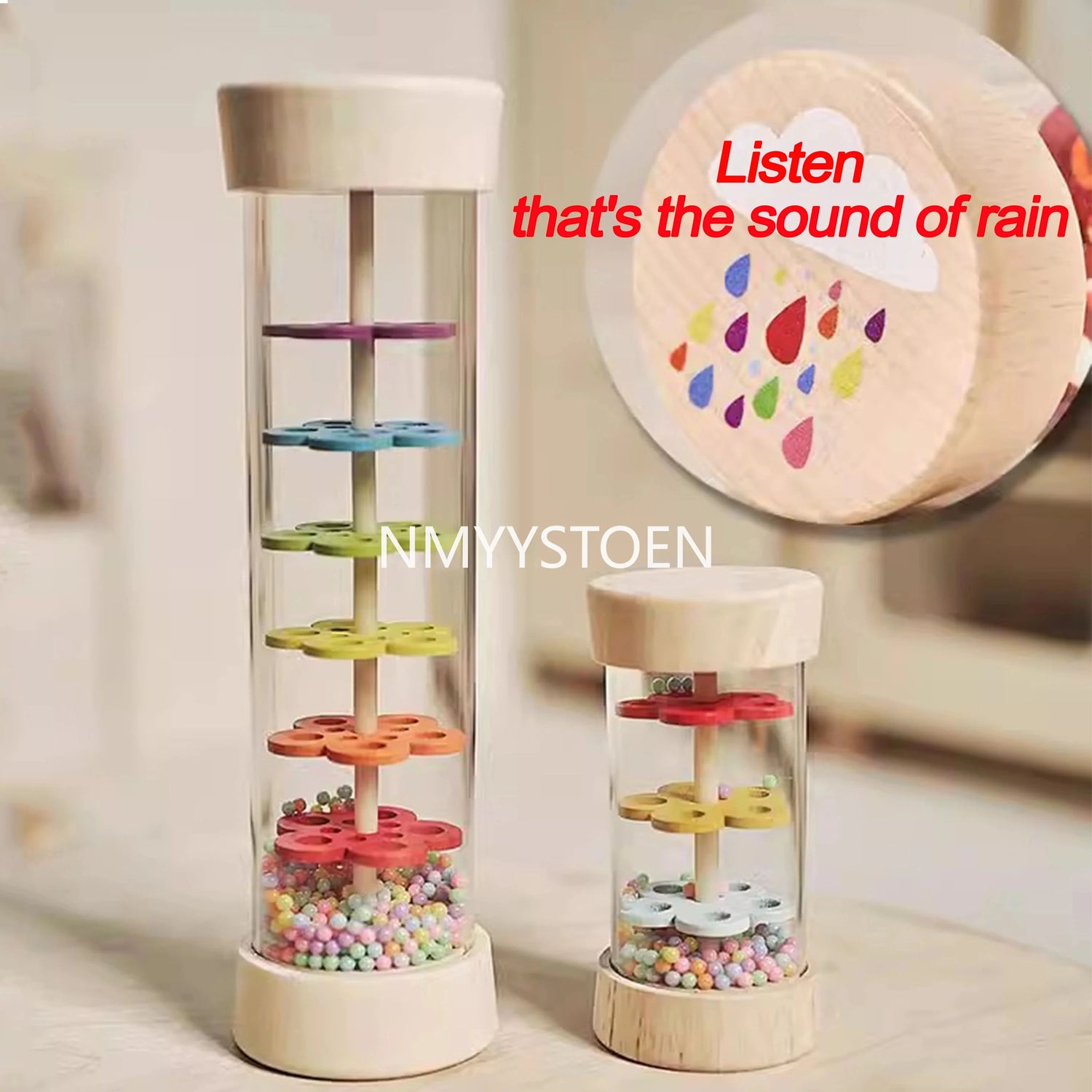 Early Learning Rain Sound Simulator Toy for Babies and Toddlers Musical Rattle and Percussion Teaching Aid