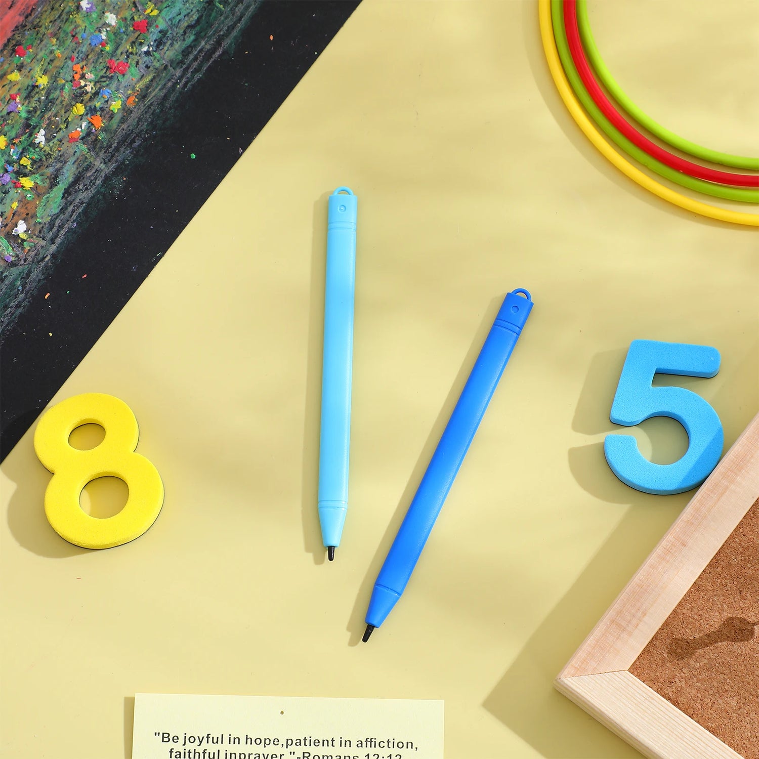 6Pcs Kids Writing Tablet Pens LCD Drawing Pen Set Safe Smooth Edge Comfortable Grip Creative Coloring Tool for Children