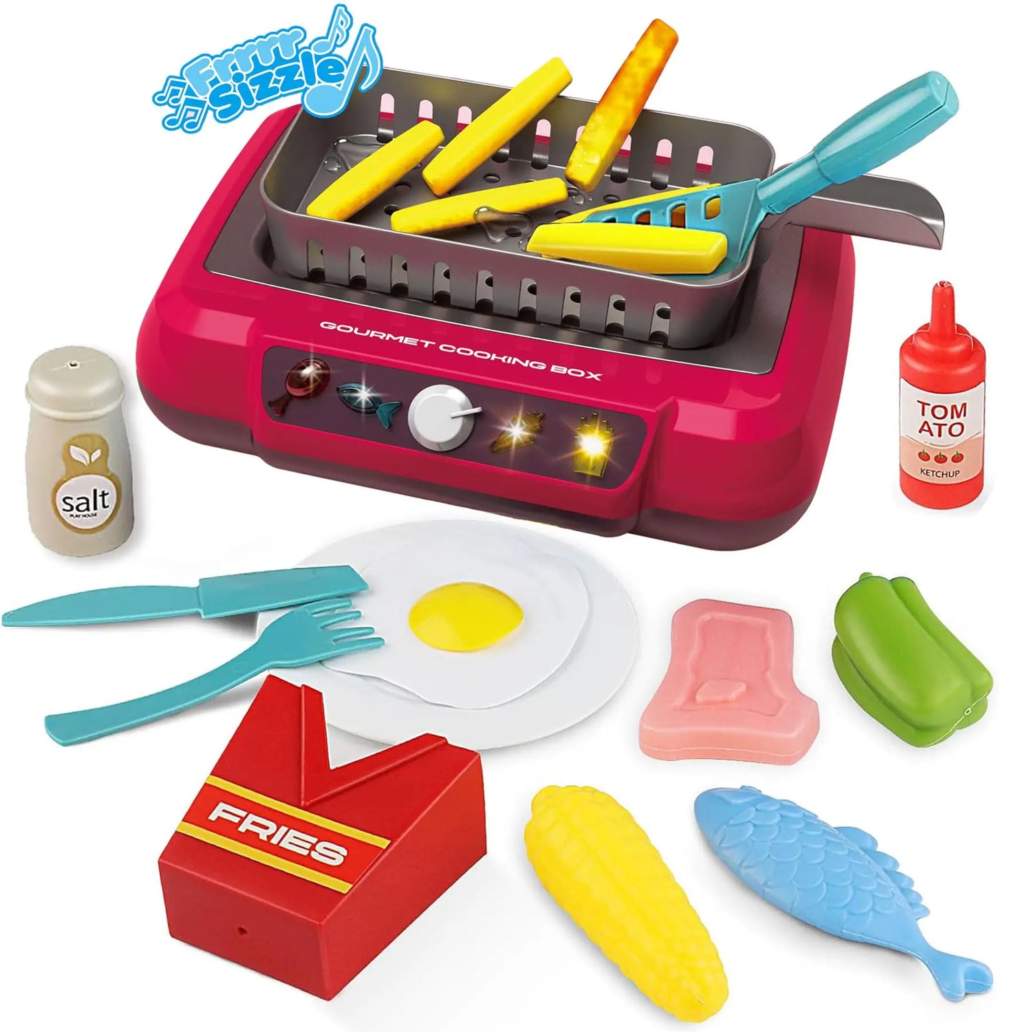 DIY Kitchen Cooking Toy Set With Sound & Light Color Multi-Functional Induction Children‘s Play House Food Toys Gifts