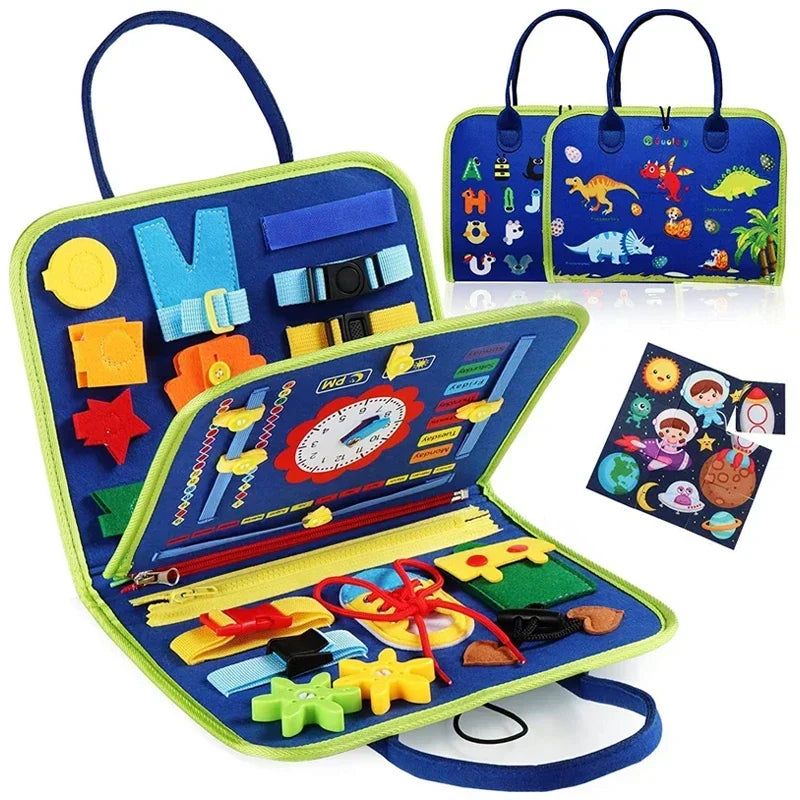Montessori Toys Busy Board Sensory Activity Developing Board for Motor Skills,Learning Board for Toddlers Preschool Learning