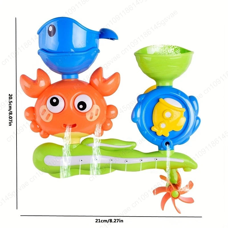 Children'S Bath Toy Water Wheel with Suction Cup, Rotating Function, Interactive Bathroom Toy for Fun in The Bathtub.