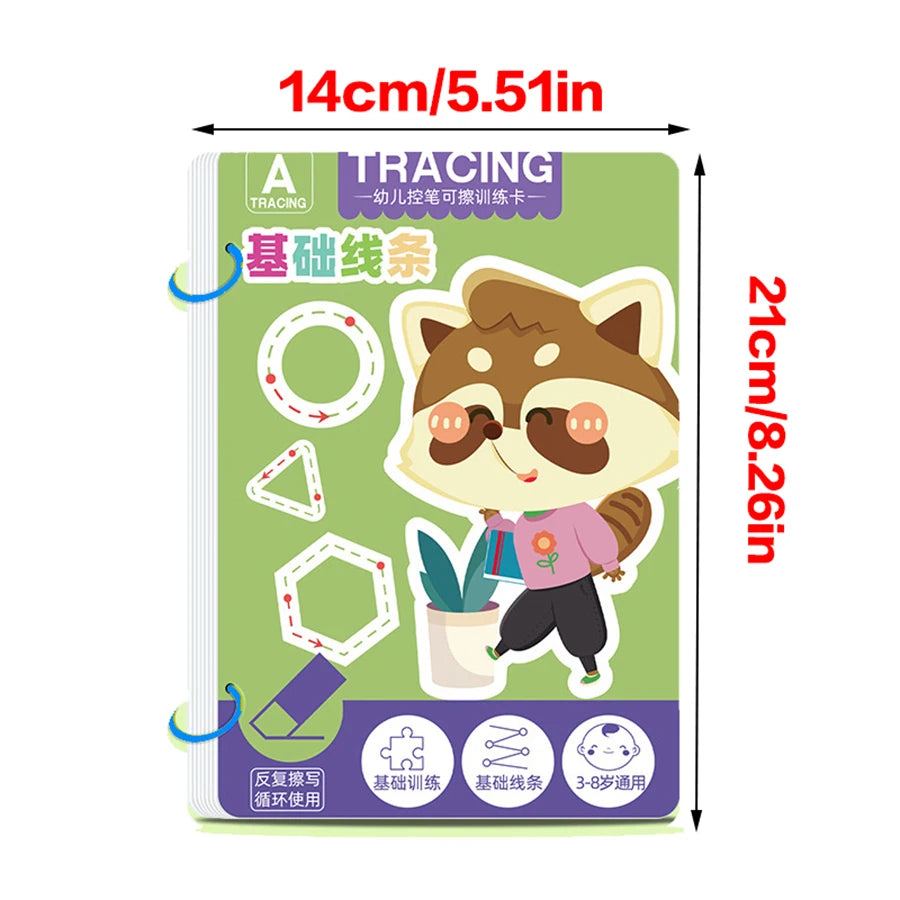 Toddler Pen Control Training Workbook Baby Magical Tracing Practice Copybook Reusable Writing Drawing Educational Picture Books