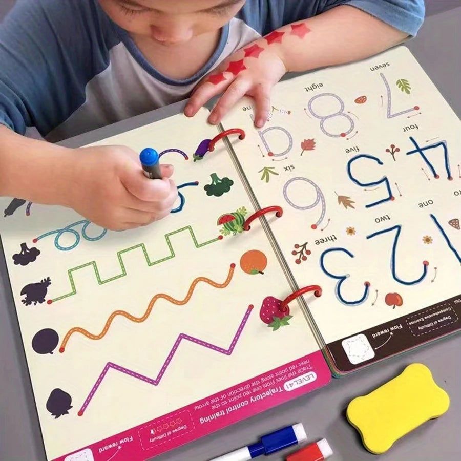 Toddler Pen Control Training Workbook Baby Magical Tracing Practice Copybook Reusable Writing Drawing Educational Picture Books
