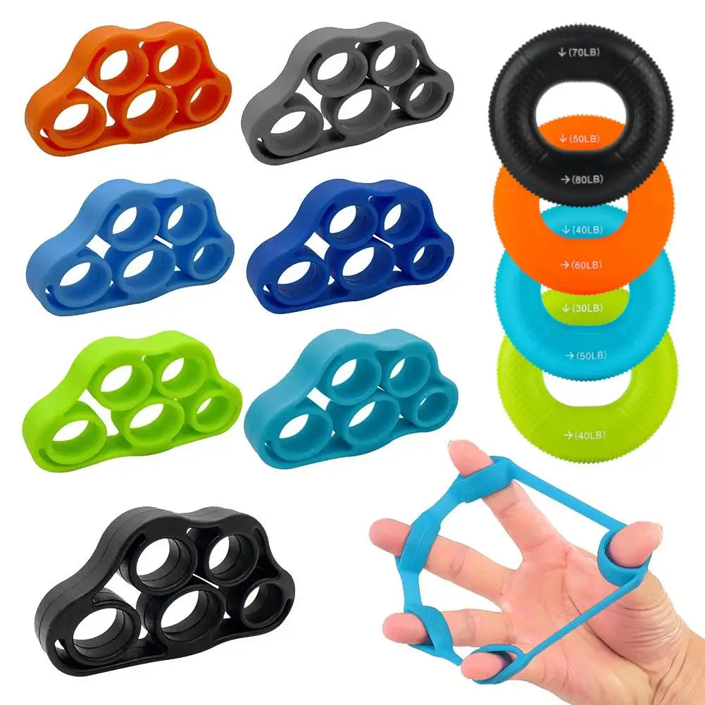 Silicone Finger Gripper Strengthener Trainer Elastic Hand Grip Strengthener Guitar Finger Exerciser Patient Hand Trainer