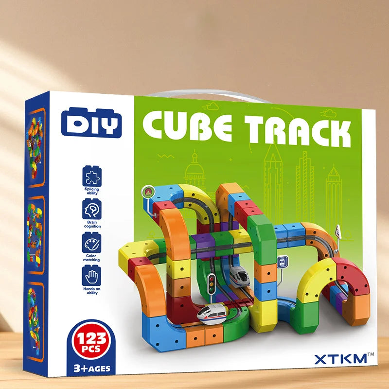 Children Magic Track Train Electric Assembled Building Blocks Magnetic Rail Car Maze Educational Toys for Kids Christmas Gifts