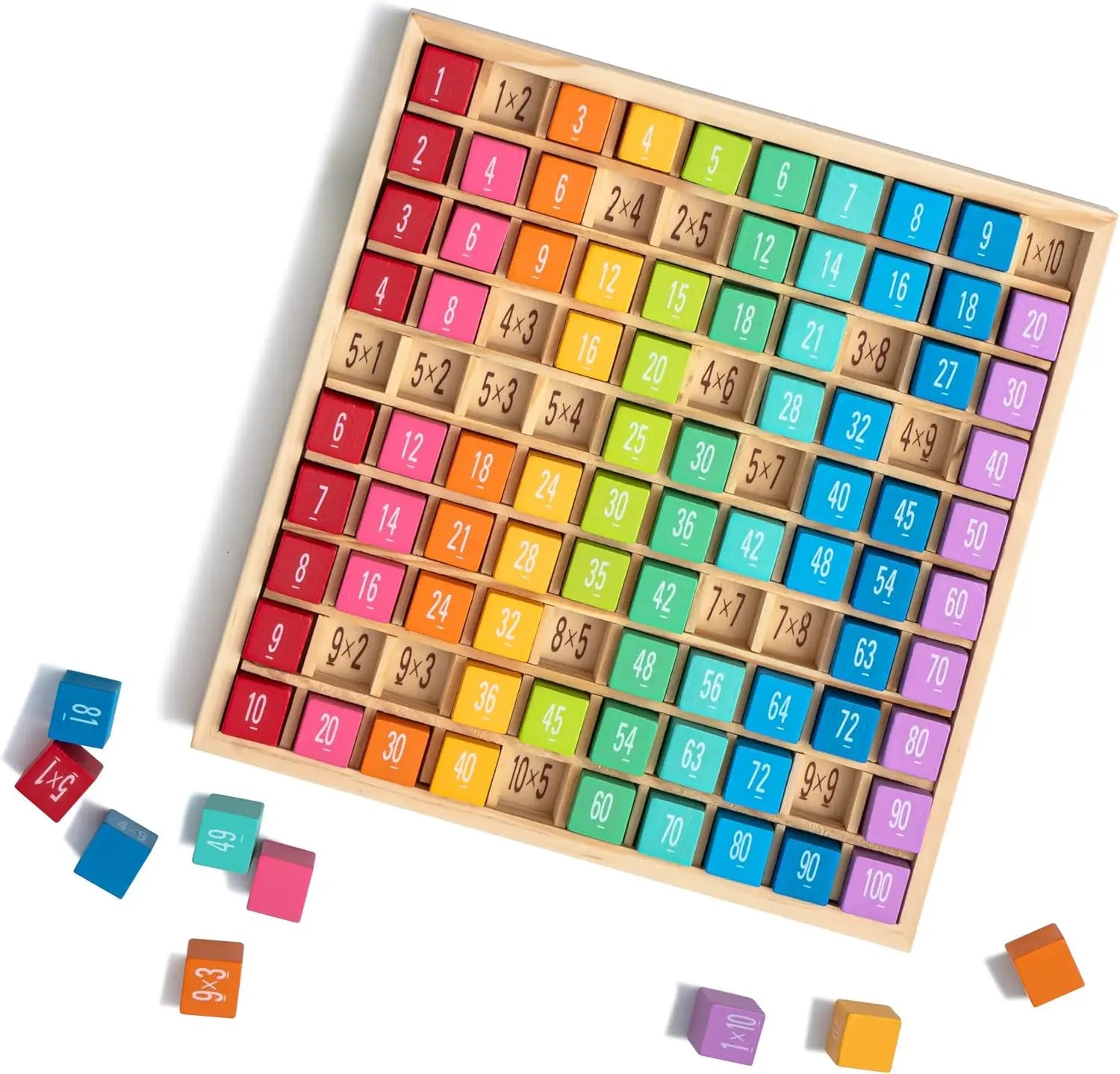 Robotime Robud Wooden Multiplication Math Table Board Montessori Math Manipulatives Learning Toys 100 Wooden Counting