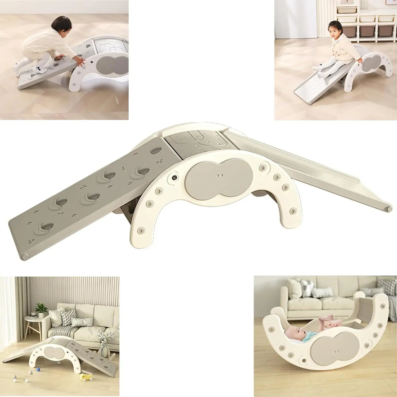 Indoor Climb Set Baby Slide Kids Rock Climbing Children Balance Board & Cradle Toys Playground Jungle Gym