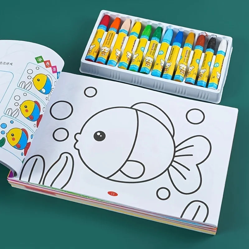 Kids Coloring Book -  Doodle Drawing book, Birthday & Holiday Gift, Entry Level Drawing & Painting Book for Children Chinese Version