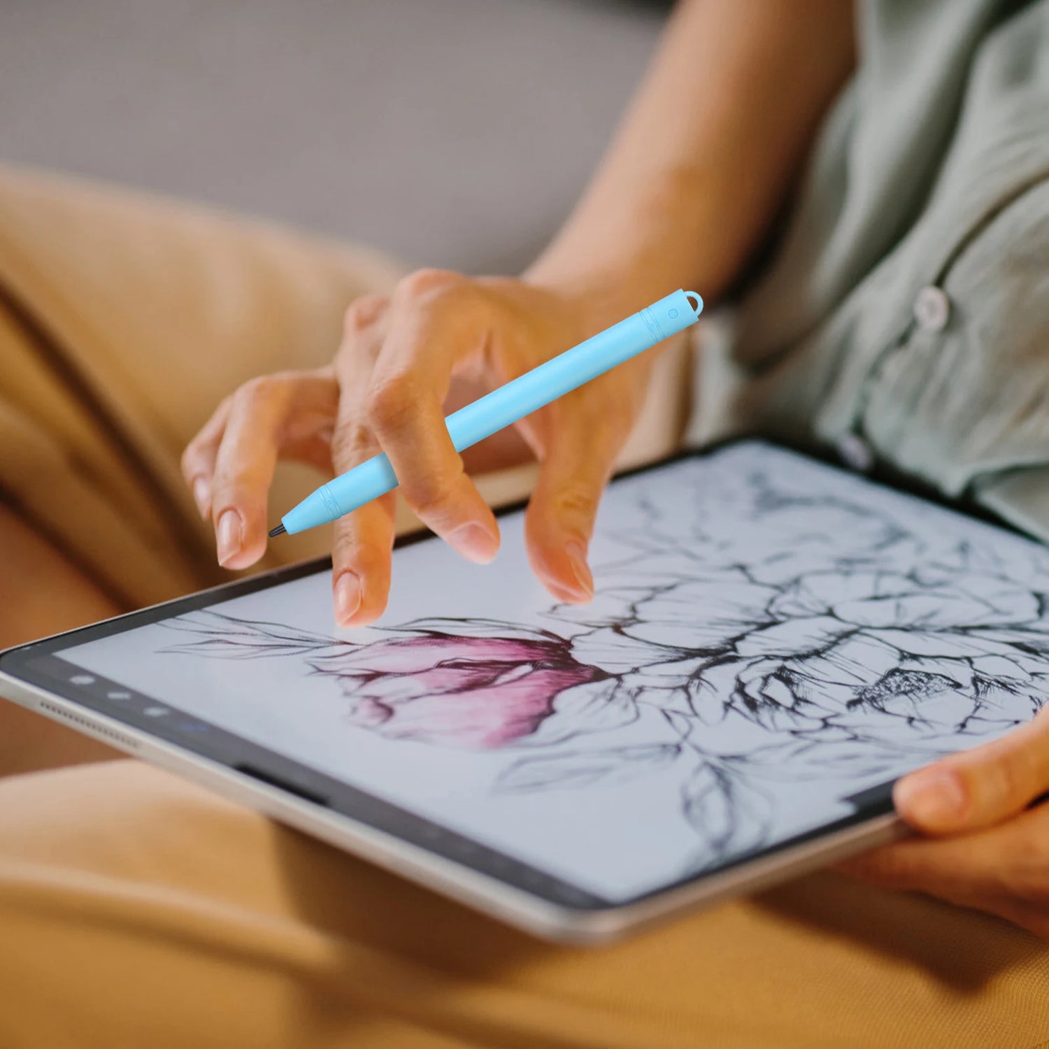 6Pcs Kids Writing Tablet Pens LCD Drawing Pen Set Safe Smooth Edge Comfortable Grip Creative Coloring Tool for Children