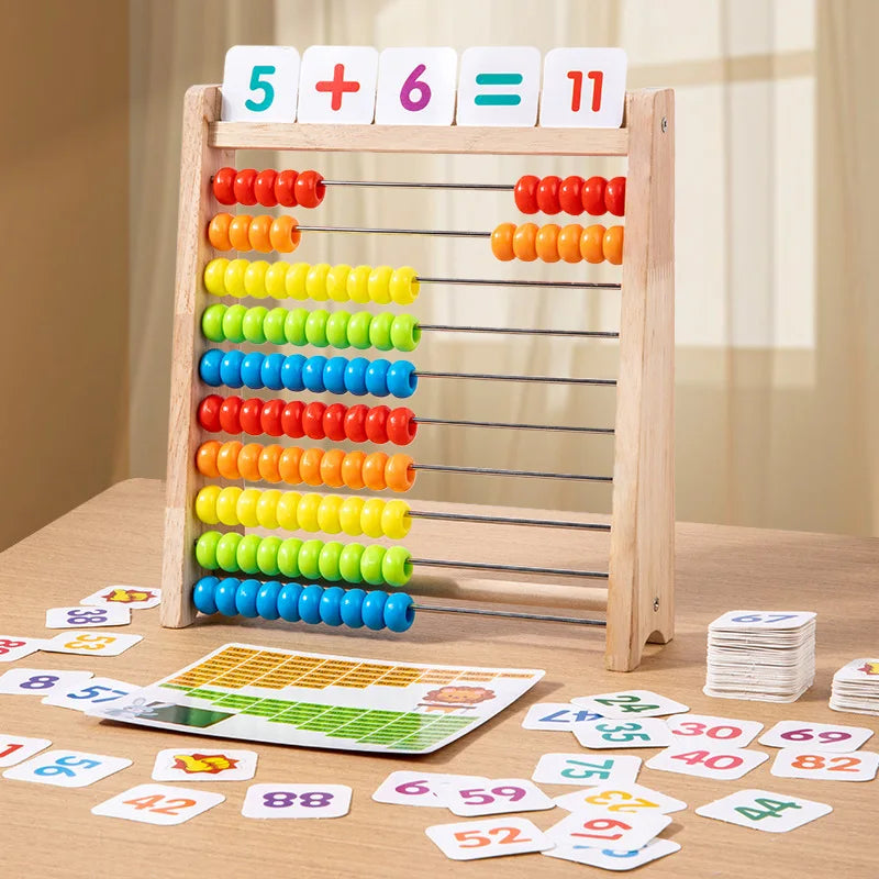 Classic Wooden Educational Counting Toy 100 Beads Preschool Math Learning Toys