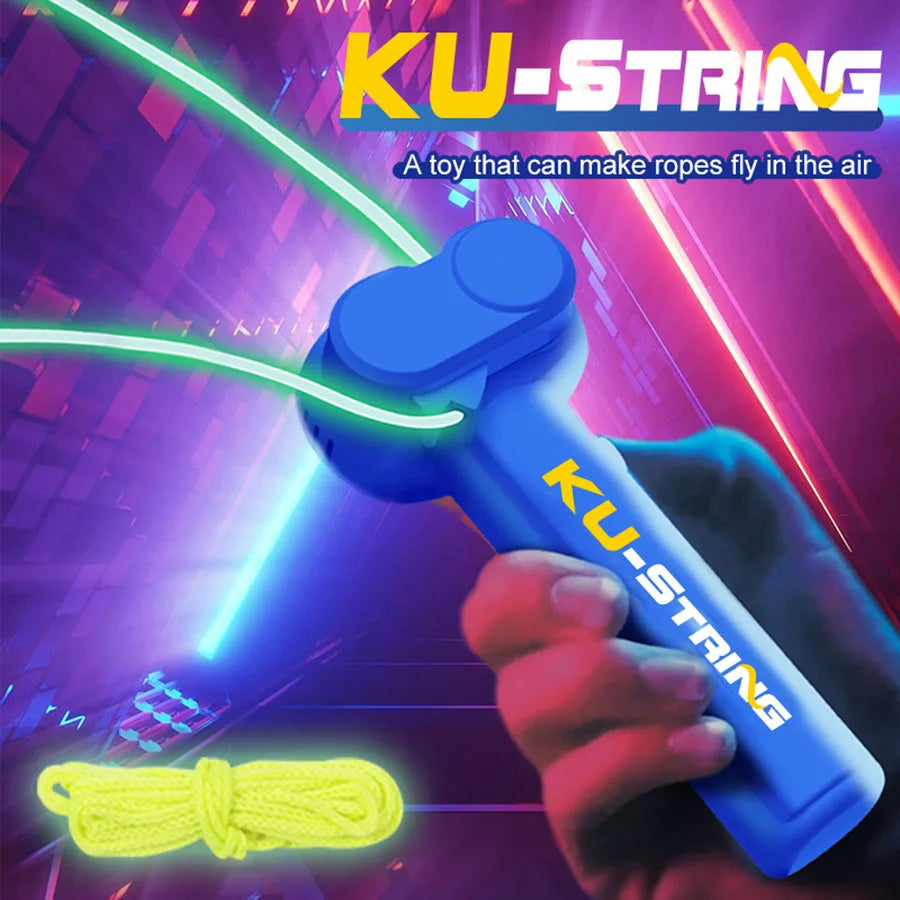 Launcher Loop Fidget ToyRope launcher ZipString Handheld Adjustable Speed Luminous Rope Lasso Kid Adult Fun Game squirt toys