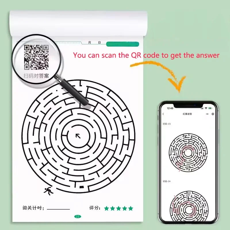 Concentration Maze Training Book Student Thinking Development Attention Game Puzzle Intelligence Development Toys