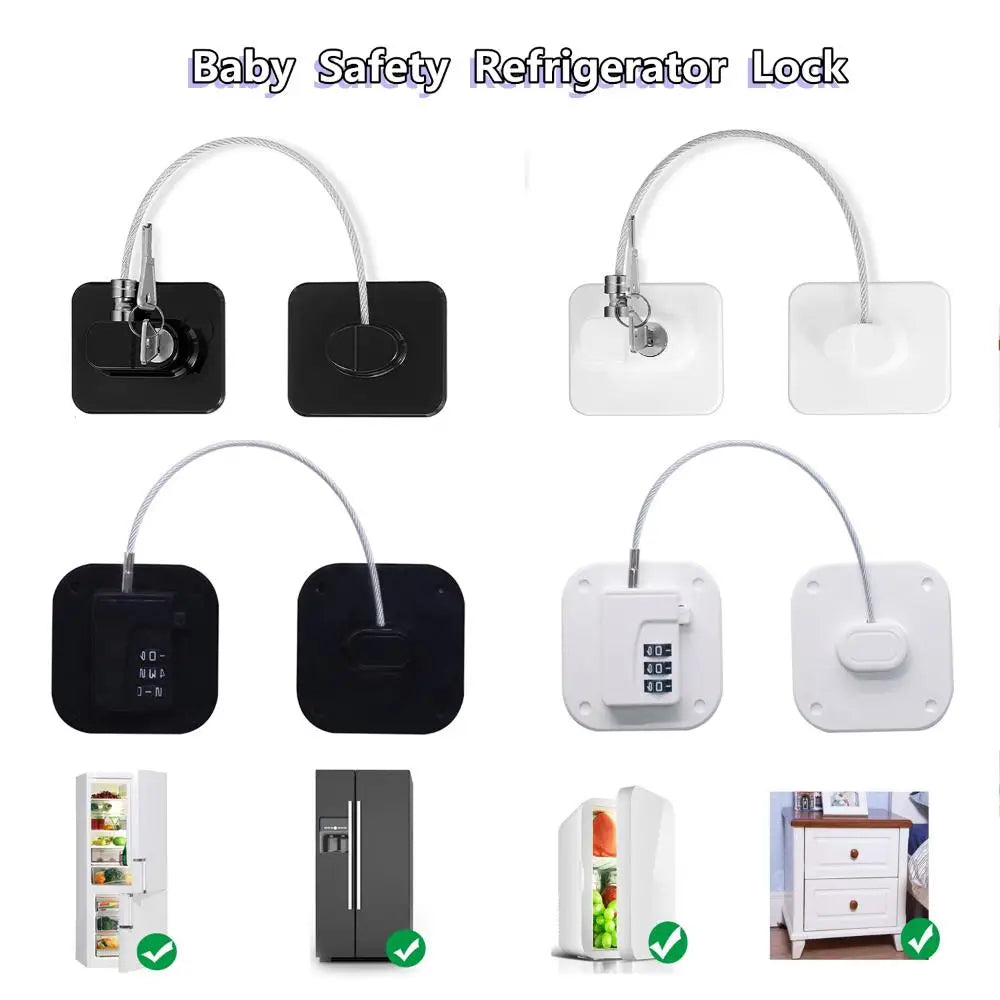 Safety Refrigerator Lock With Keys or Coded Lock Infant Cabinet Locks Sliding Closet Door Lock Children Protection