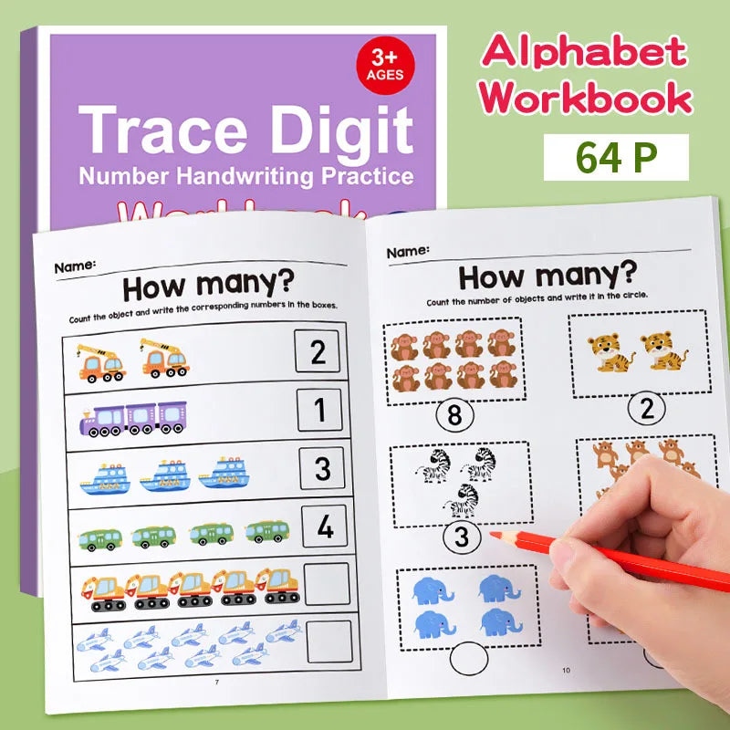 64 Pages Filled in With Numbers Logical Thinking Training Fun Math Exercise Book Learning Tools for Primary School Students