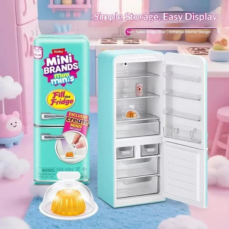 Mini Fill The Fridge Refrigerator Set Ball Series Blind Box Mystery Play House Decor Toy For Kids Gifts Trendy Collectible
