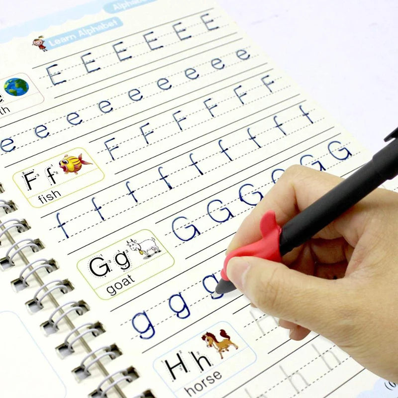 Sank Magic Practice Copybook Pen Preschools Kids Calligraphy Free Wiping Children Reusable Writing Book