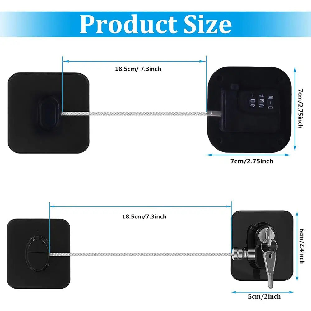 Safety Refrigerator Lock With Keys or Coded Lock Infant Cabinet Locks Sliding Closet Door Lock Children Protection