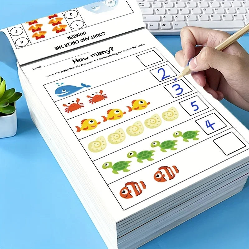 64 Pages Filled in With Numbers Logical Thinking Training Fun Math Exercise Book Learning Tools for Primary School Students