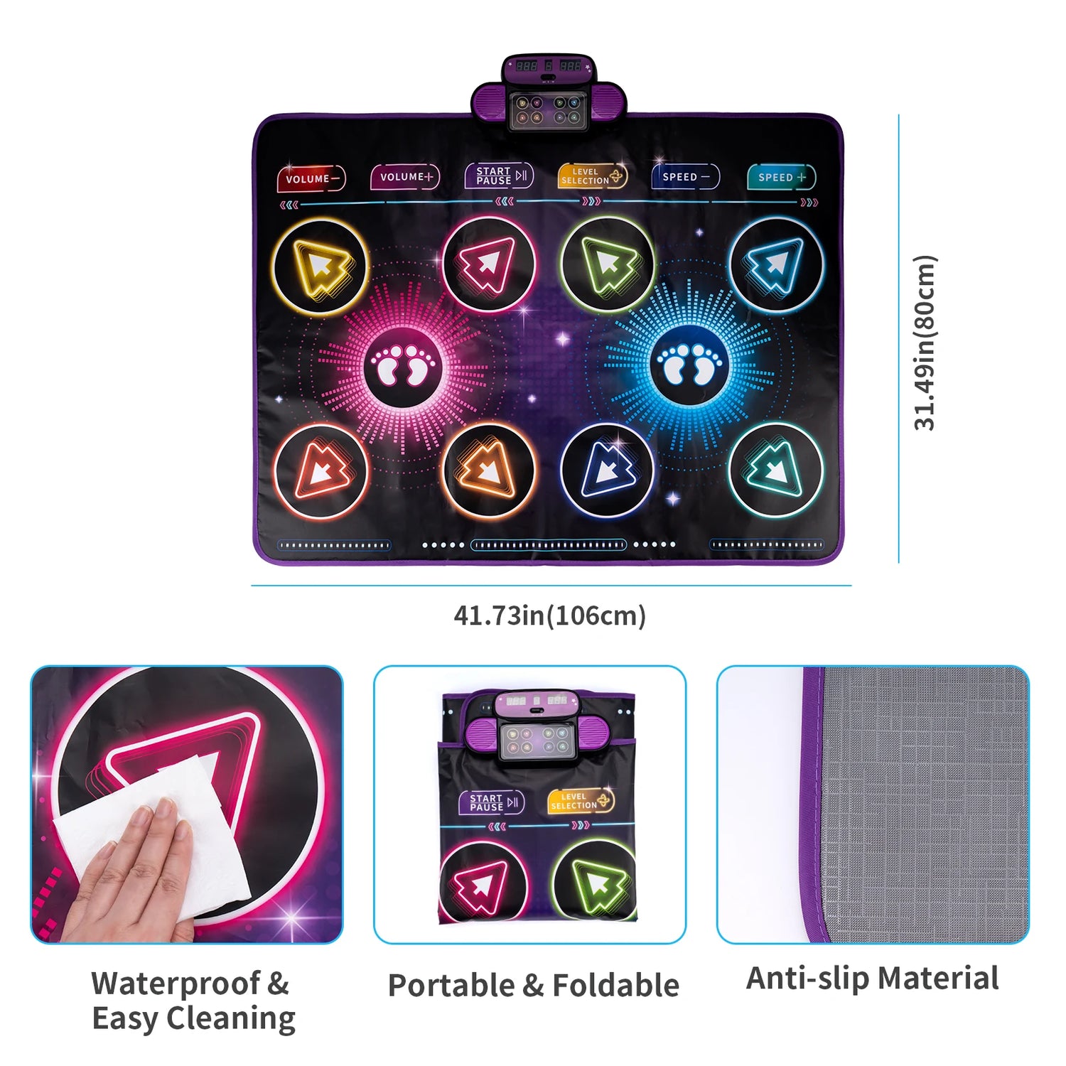 Dancing Blanket Kids Electronic Dance Mat Double Players Mode with 9 Levels Kid Floor Music Blanket Educational Toys Xmas Gifts