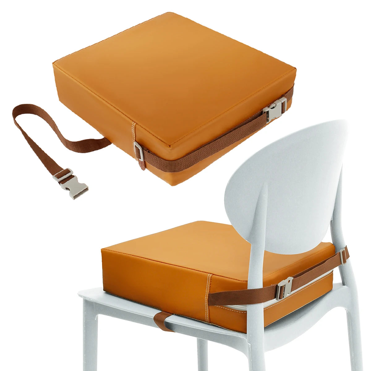Chair Pad Cushions Child Baby Dining Chair Booster Cushion Premium Leather Case Removable Washable Comfortable Soft Seat Cushion