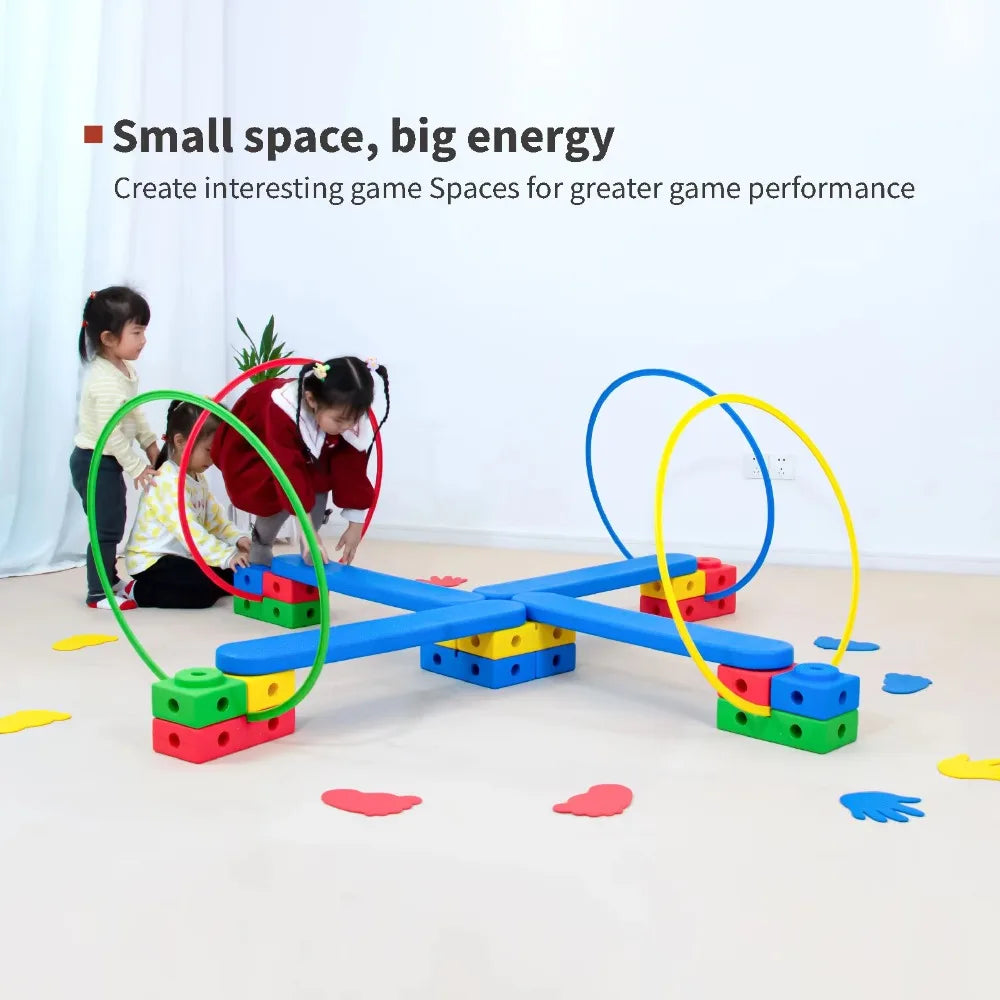 Training Balance and Coordination Jumping Game Combination Durable Plastic Agility Hoop Sensing Equipment