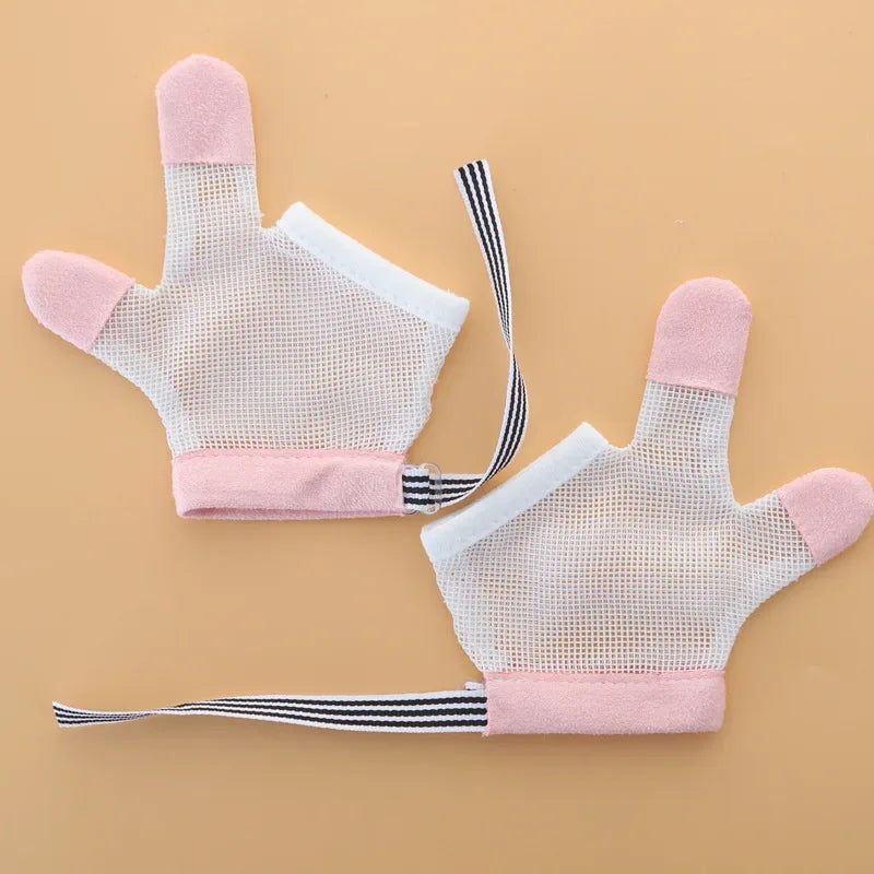 2PCS Infant Children Anti Biting Eat Hand Protection Gloves Help Stop Sucking Nails Harmless Suit