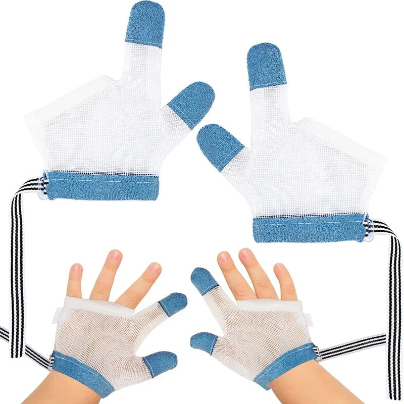 2PCS Infant Children Anti Biting Eat Hand Protection Gloves Help Stop Sucking Nails Harmless Suit