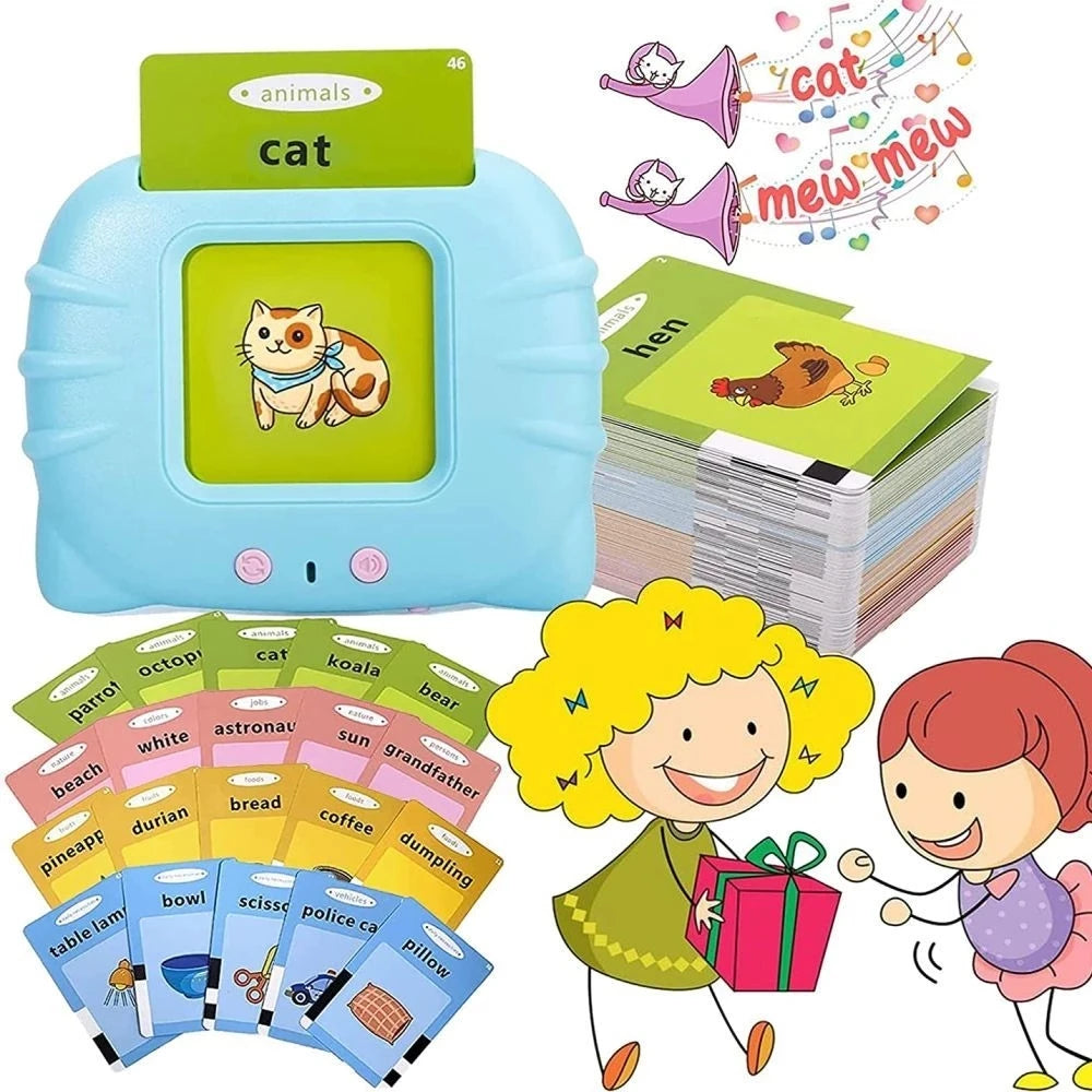 Talking Flash Cards Kindergarten Kids English Language Electronic Audio Book Learn English Words Toys