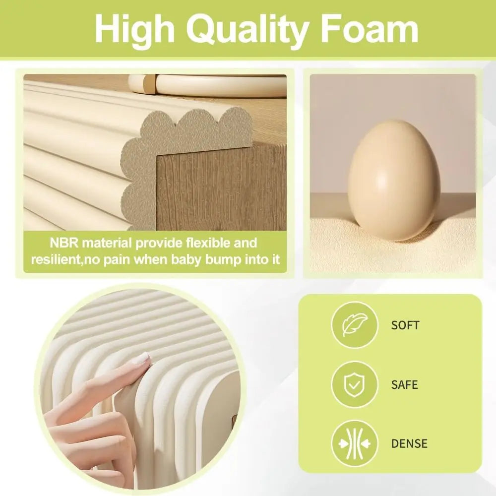 2m Desk Edge Guard Strip Self Adhesive Soft Wall Corner Protector Thickend Baby Safety Foam Bumper for Window Sill Bedside