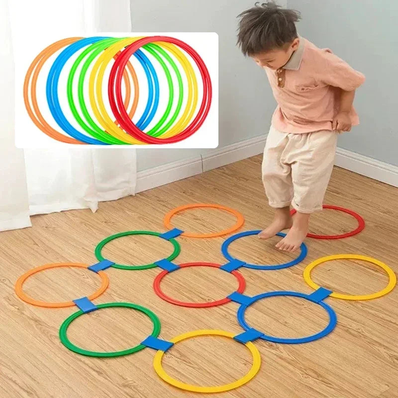 New Outdoor Kids Funny Physical Training Sport Toys Lattice Jump Ring Set Game