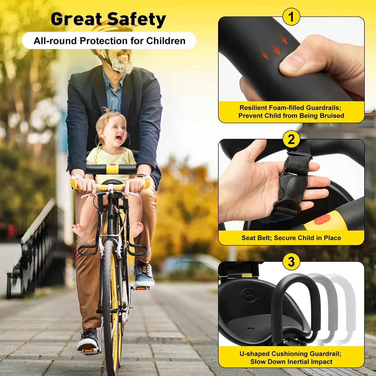 Baby Bike Safety Toddler Child Seat Kids Bicycle Chair Carrier Front Mount