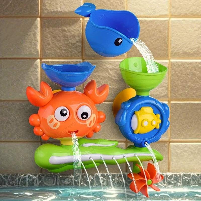 Children'S Bath Toy Water Wheel with Suction Cup, Rotating Function, Interactive Bathroom Toy for Fun in The Bathtub.
